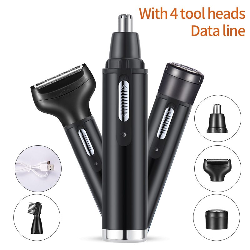 Men'S Grooming Clippers - 電気鼻耳ヘアトリマー男性用無痛充電式眉毛ひげ 4 in 1 バリカンシェーバー