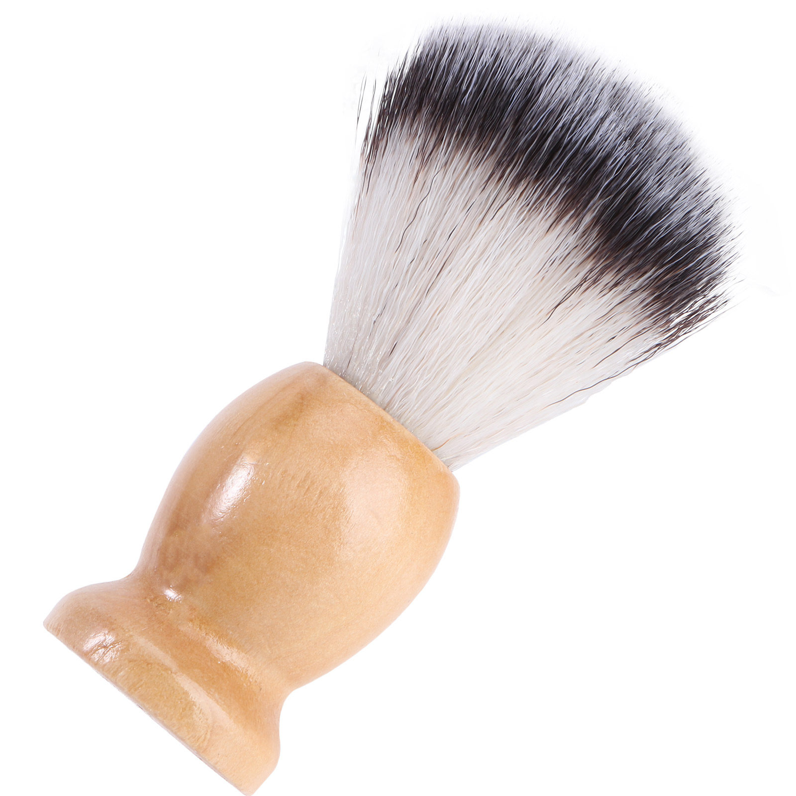 Mens Grooming Tools - 男性用、合成ナイロン製の毛を使用した、木製のハンドルが付いた、中程度の硬さのフェイスブラシ。髭の手入れに最適。