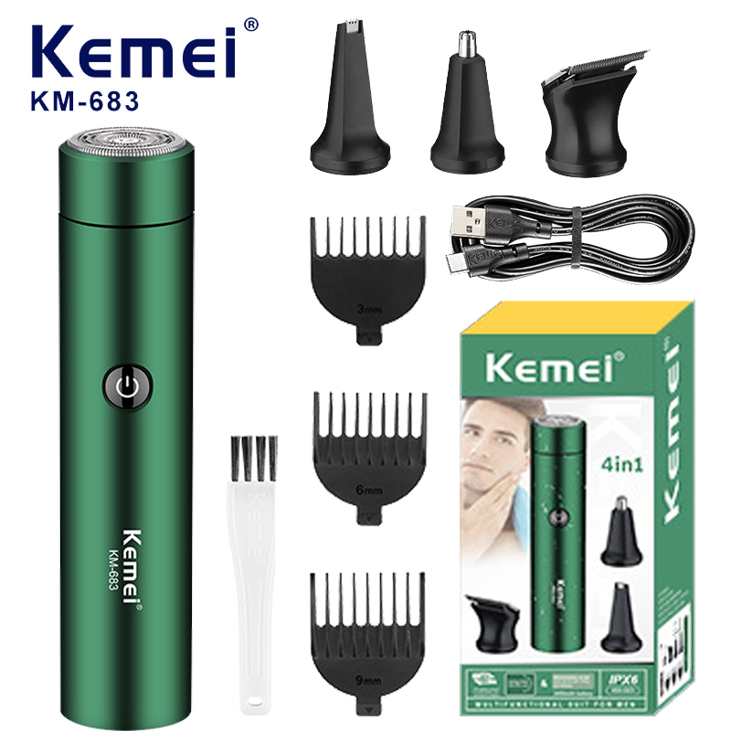 Men'S Grooming Nose And Ear - 男性と女性のための充電式ノーズトリマー,グルーミングキット,電気,眉毛,あごひげ,ビキニ,4 in 1