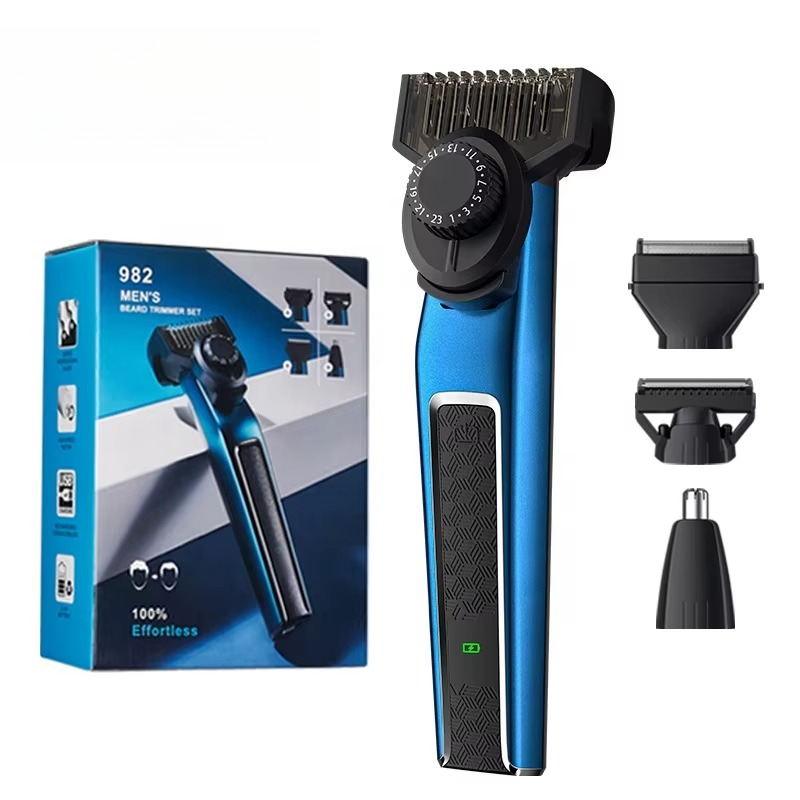 Men'S Grooming Nose And Ear - 982メンズひげトリマーセットヘアシェーバーボディグルーマースキンウェル4 in 1グルーミングキット充電式男性用スーツ