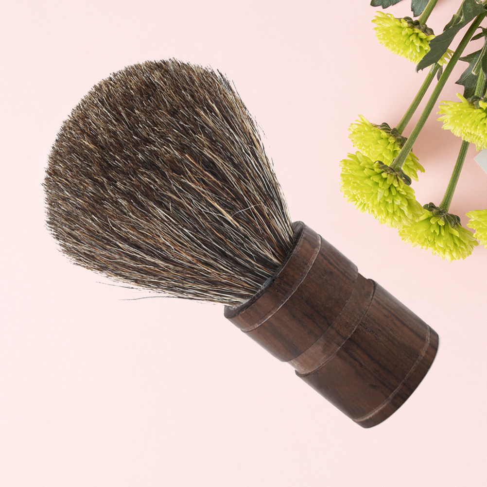 Mens Grooming Tools - 1個入り、男性用ひげブラシ。ナイロン製の毛を使用し、適度な硬さで、木製のハンドルが付いています。あらゆる種類のひげに適した、顔のケア用具。誕生日や父の日のプレゼントに最適。