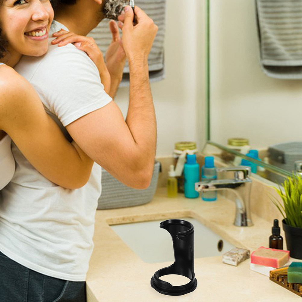 Mens Grooming Tools - 2個入りプラスチック製シェービングブラシホルダー、男性用ポータブル髭剃りツールオーガナイザー、デスクトップ用カミソリスタンド、省スペースシェービングブラシ