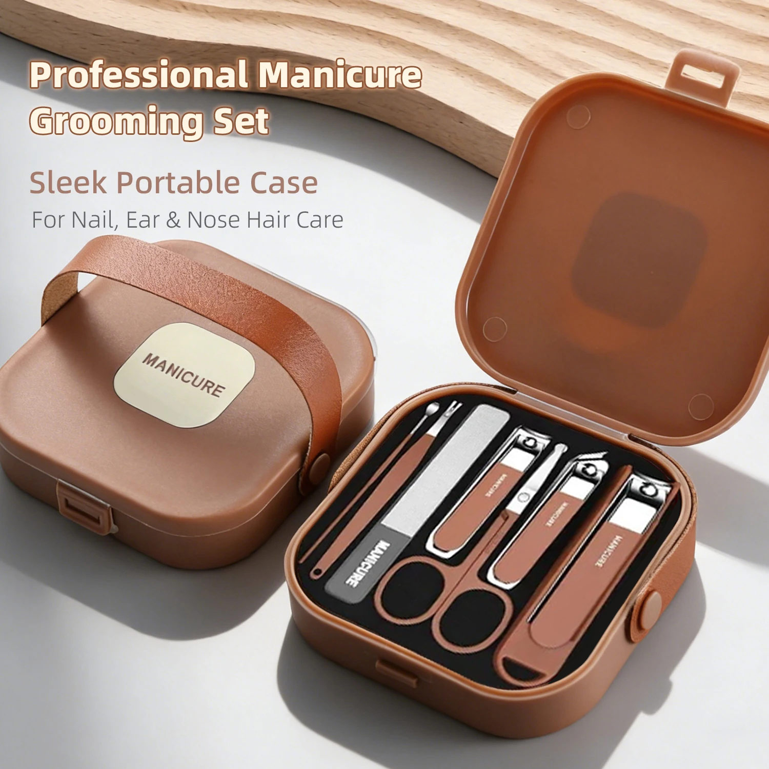 Nail Care Kit Mens - ネイルケアキット 飛散防止マニキュアセット ステンレス製爪切り バッファーファイル グルーミングツール トラベルケース付き