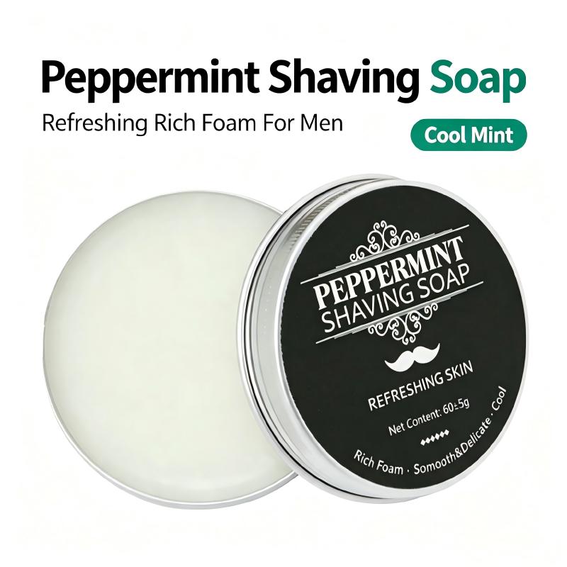 Men'S Grooming And Skin Care - ペパーミントシェービングソープ 60g メンズシェービングソープ 豊かな泡立ち さわやかなスキンケア 理髪店