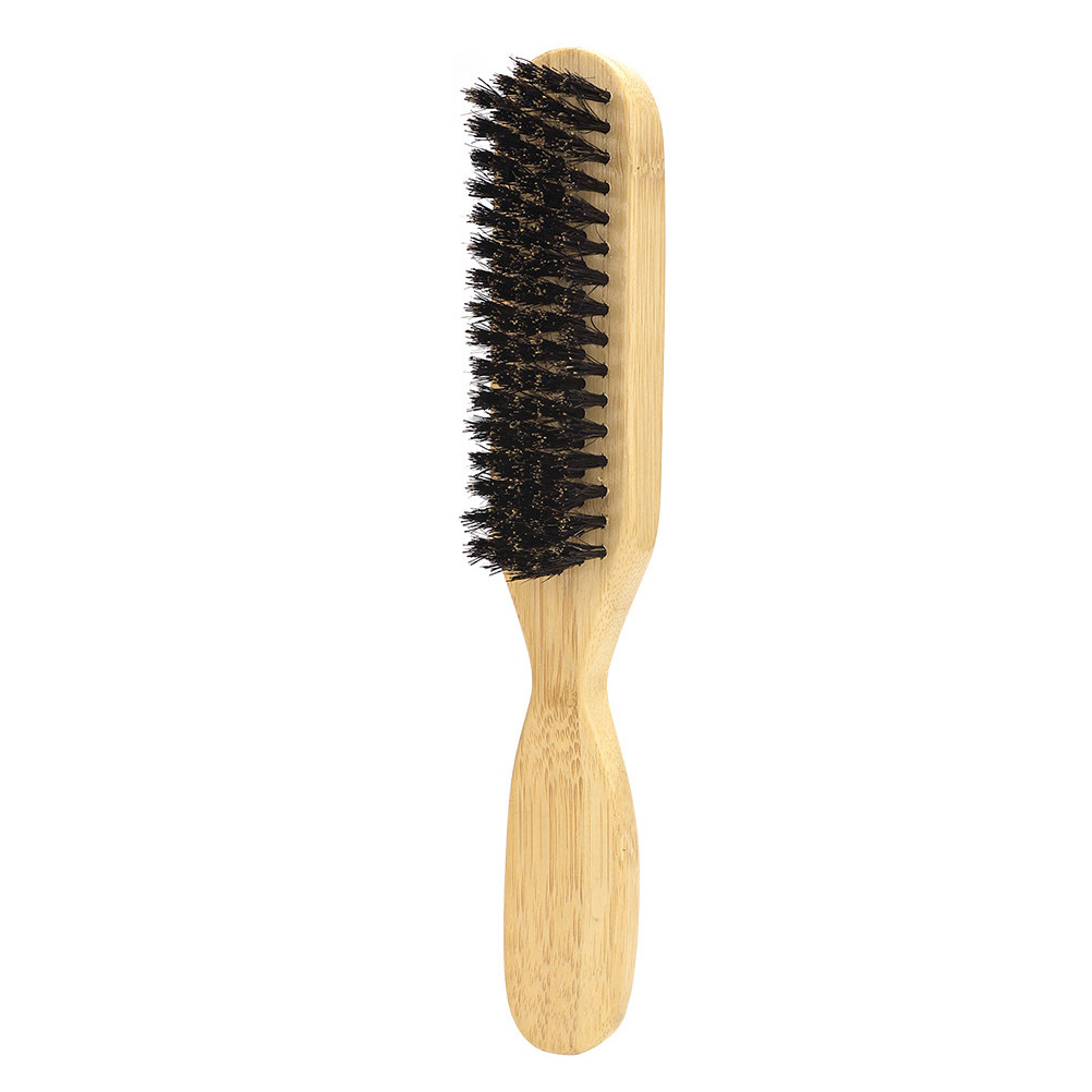 Mens Grooming Tools - 猪毛の髭ブラシ 男性用 口ひげグルーミングツール 木製ハンドル ソフトブリッスル 髭の形作りコーム