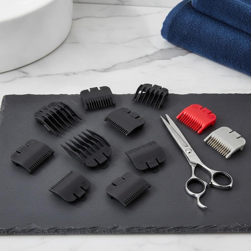Mens Grooming Tools - ヘアクリッパー リミットコームセット トリマーガイドガード スタイリングアタッチメント 交換用ツール