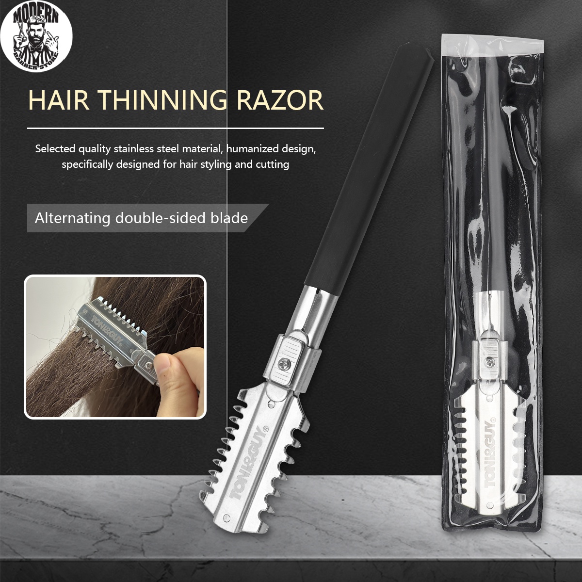 Mens Grooming Tools - サロン両刃シェービングヘアカットかみそりナイフブレード手動ヘアカットツールひげトリマー理髪店スタイリング用品ツール