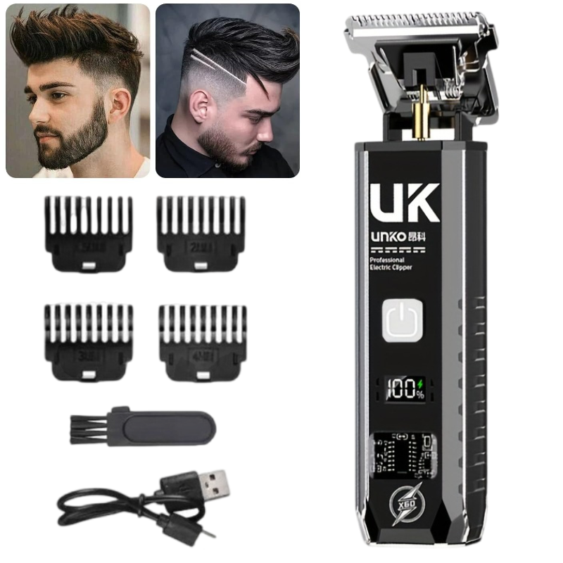 Mens Grooming Tools - T9 電気ひげトリマーコードレスバリカン男性用 4 コームブラシ USB C