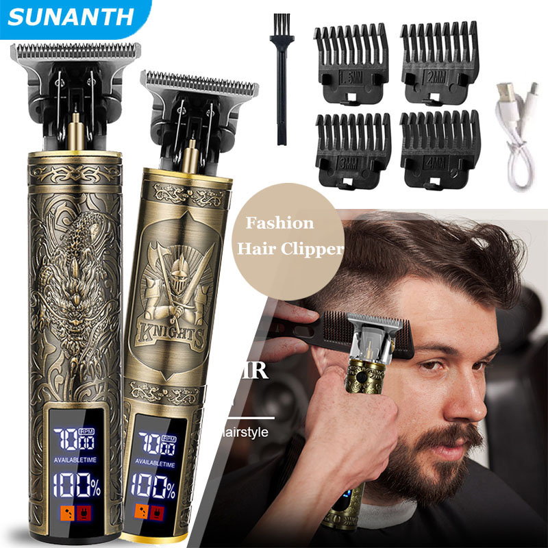 Mens Vintage Grooming Kit - コードレスTブレード男性用バリカン,プロのバリカン,電気ひげトリマー,充電式,ゼロギャップ