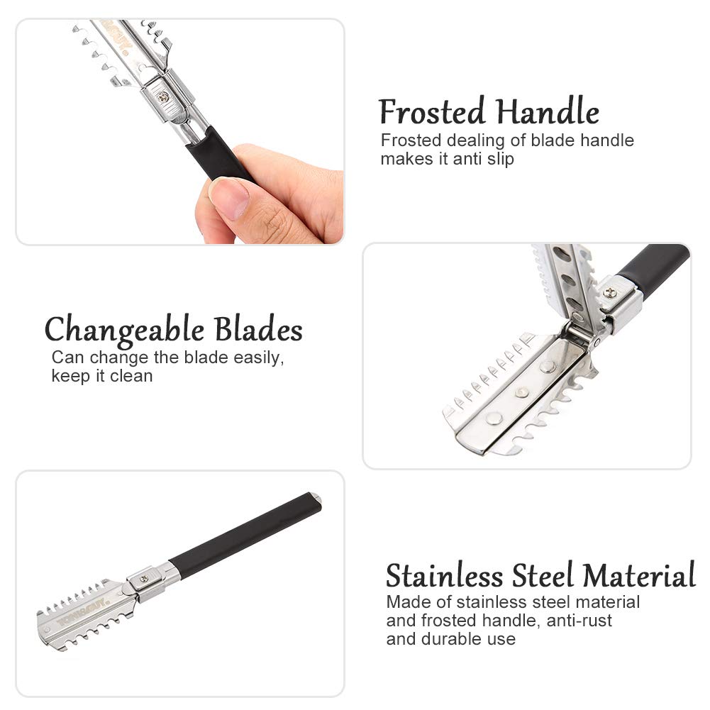 ダブルエッジシェービングヘアカットかみそりナイフの刃手動ヘア - Mens Grooming Tools のレビューと価格