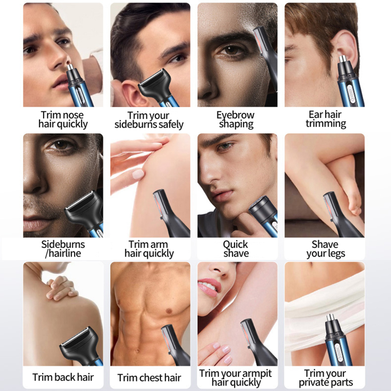 電気鼻耳ヘアトリマー男性用無痛充電式眉毛ひげ 4 in 1  - Men'S Grooming Clippers のレビューと価格