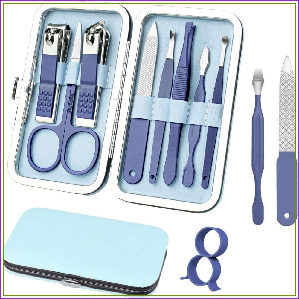 8 in 1 マニキュアセット、レザーケース付きプロ仕様ネイ - Nail Care Kit Mens のレビューと価格