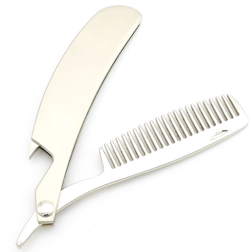 亜鉛合金製のひげ用コーム。折りたたみ式で小型、持ち運びにも便 - Mens Grooming Tools のレビューと価格