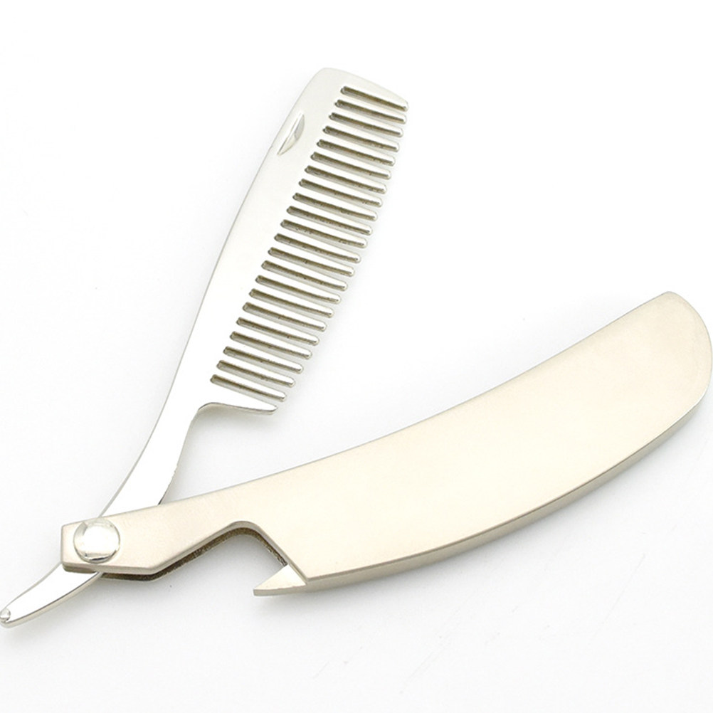 亜鉛合金製のひげ用コーム。折りたたみ式で小型、持ち運びにも便 - Mens Grooming Tools のレビューと価格