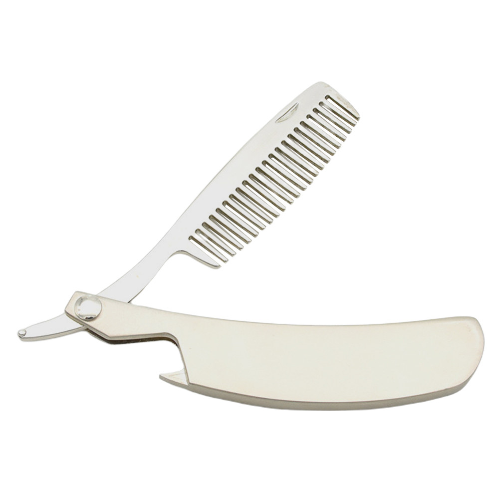 亜鉛合金製のひげ用コーム。折りたたみ式で小型、持ち運びにも便 - Mens Grooming Tools のレビューと価格