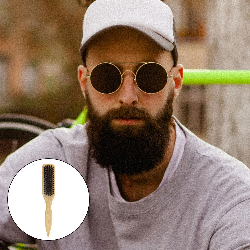 男性用、小型、柔らかい素材のひげブラシ。木製の口ひげ用、携帯 - Mens Grooming Tools のレビューと価格