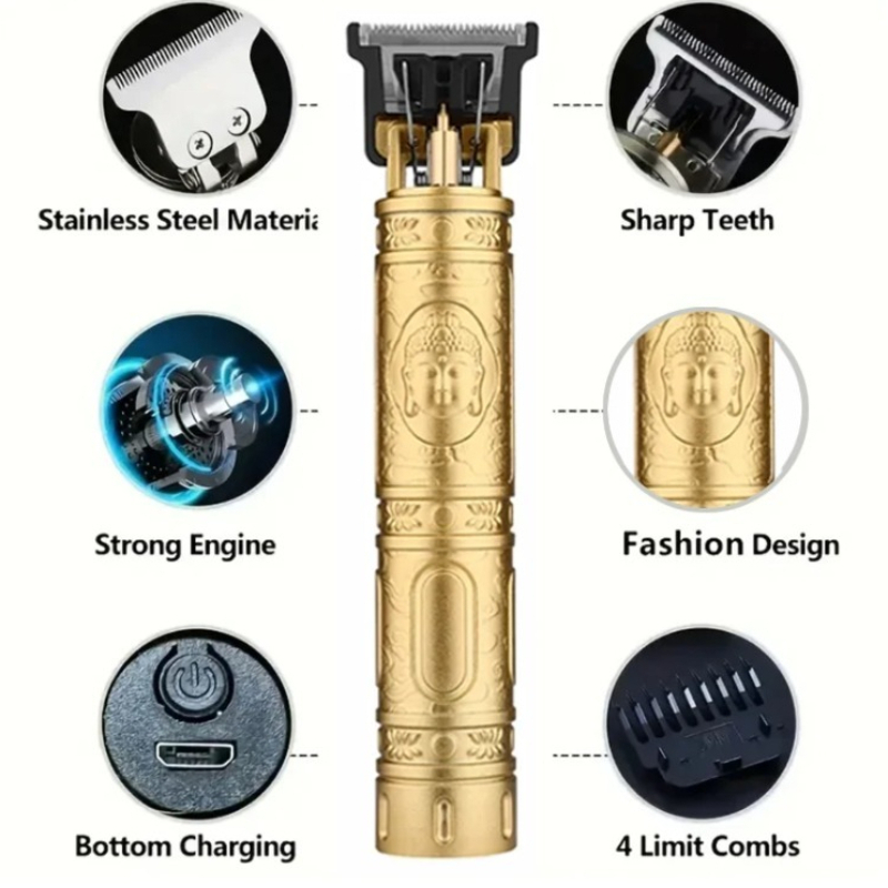 T9 電気ひげトリマーコードレスバリカン男性用 4 コームブ - Mens Grooming Tools のレビューと価格